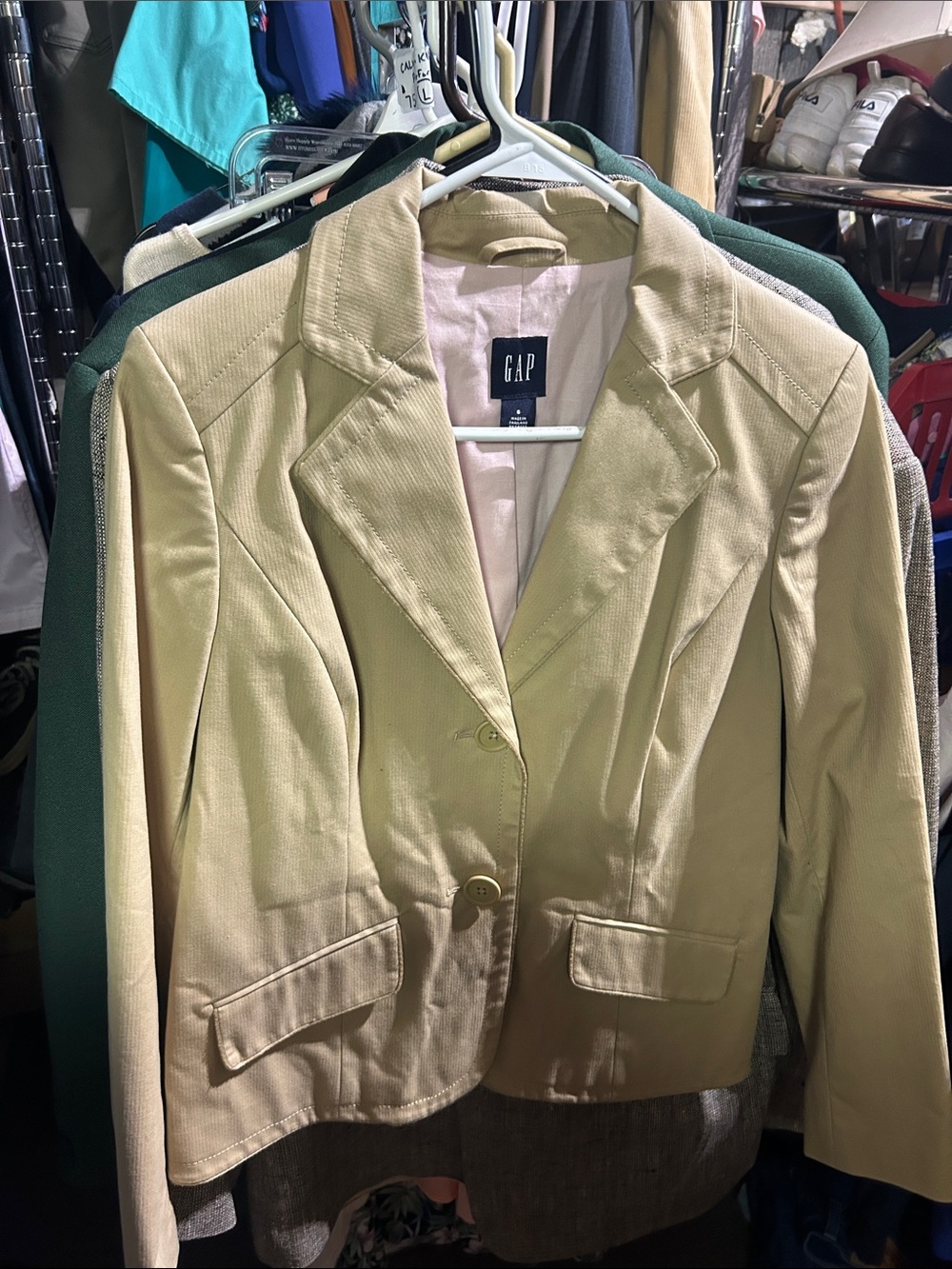 GAP Women's Light Cream Tailored Blazer